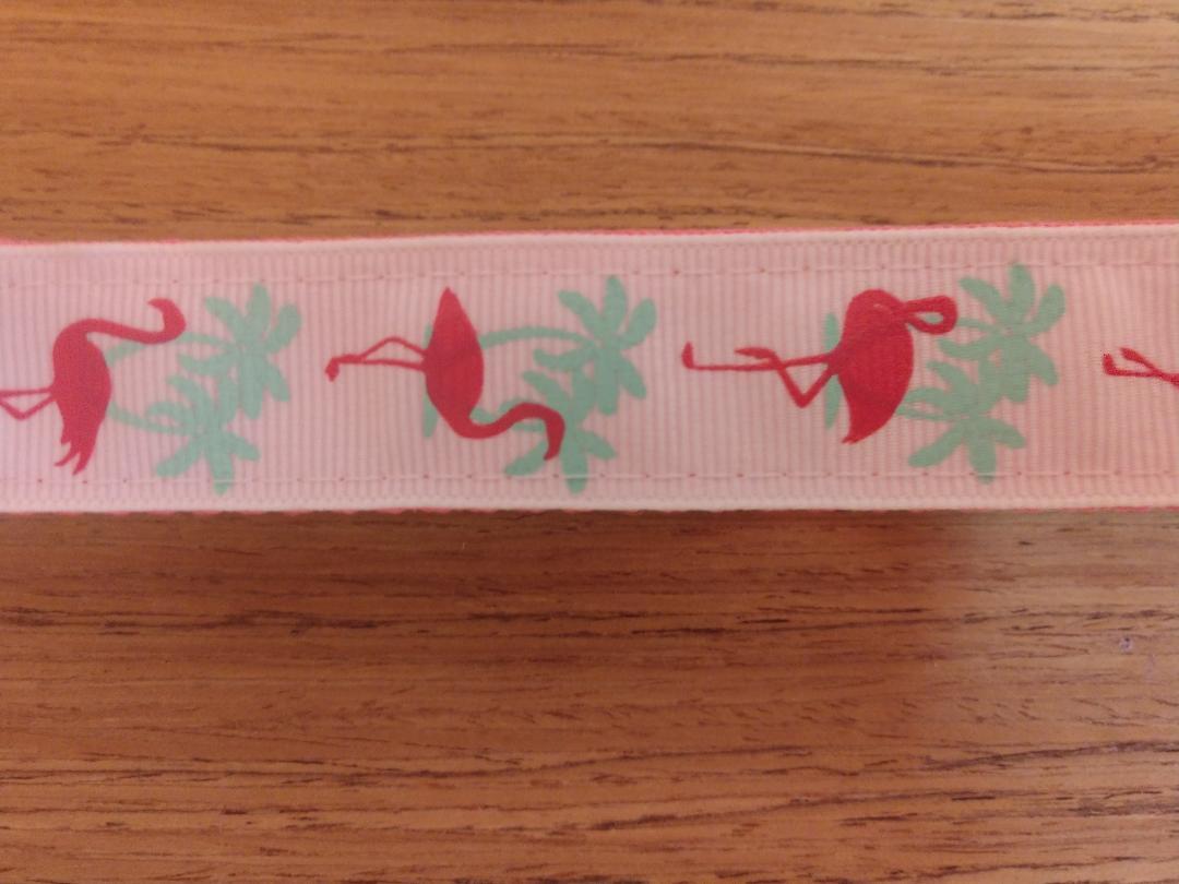 Leash/ Large/ White and Pink Flamingos