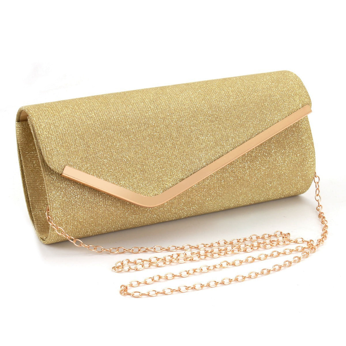 Women's three-fold bag with colorful glitter