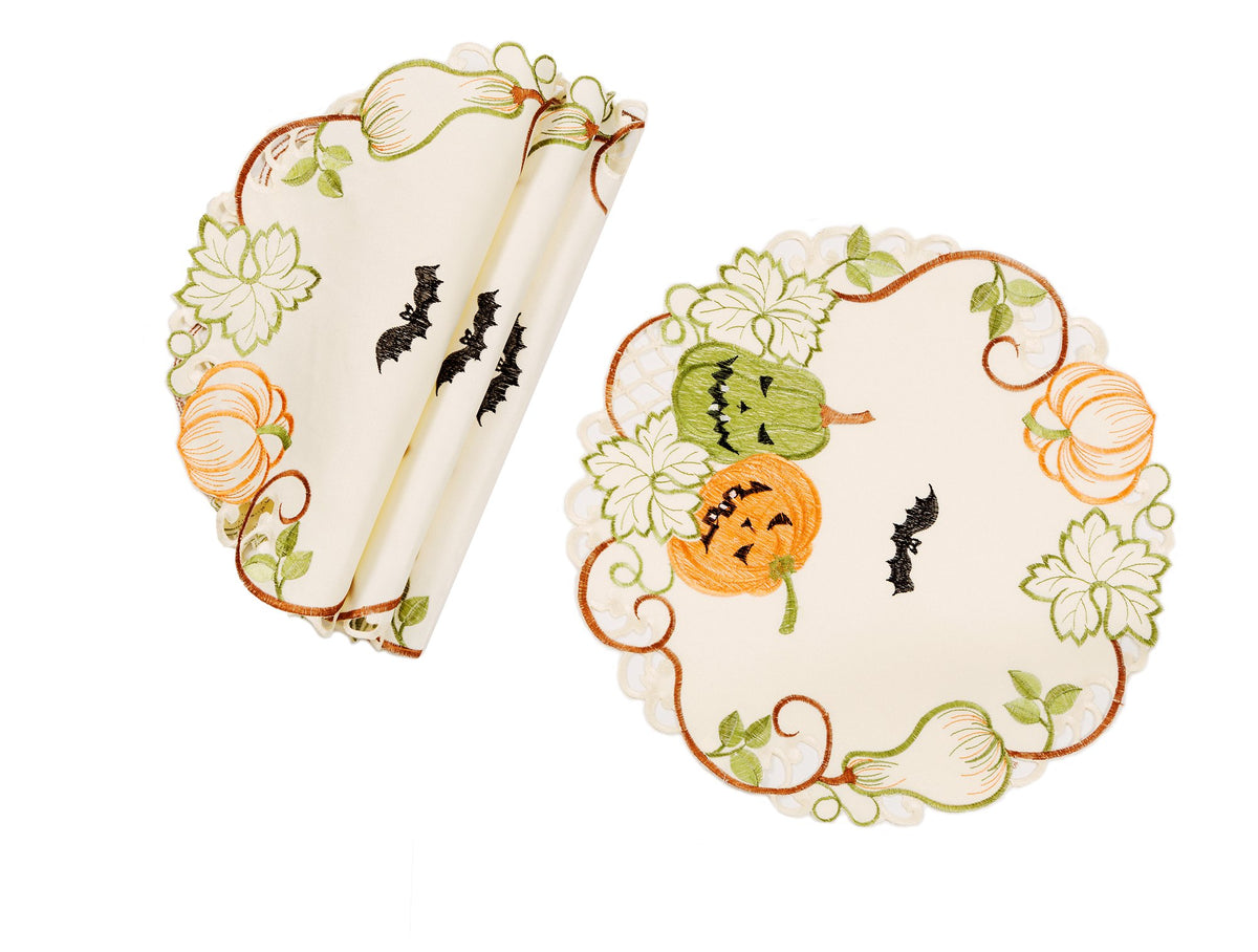 Harvest Pumpkin Halloween Placemats | Set of 4