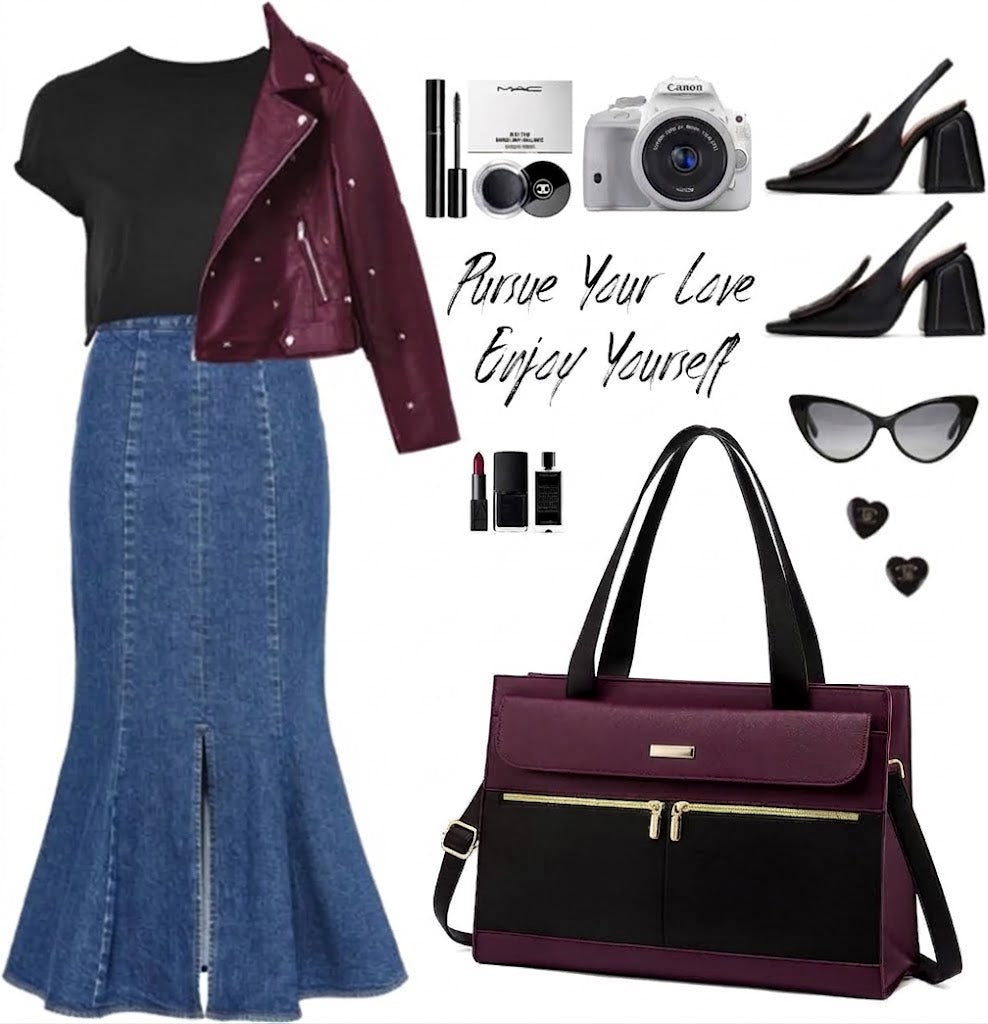 15.6" Laptop Tote Bag with Detachable Clutch