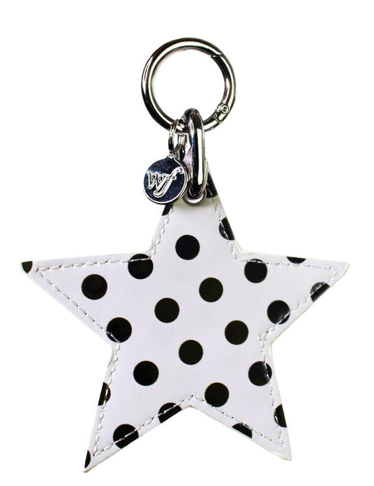 Polka Dot Star Charm | White and Black