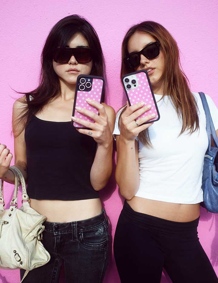 Polka Dot | Pink and White iPhone Case