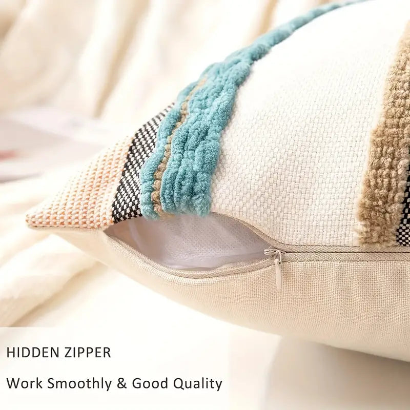 Boho Striped Chenille Throw Pillowcases