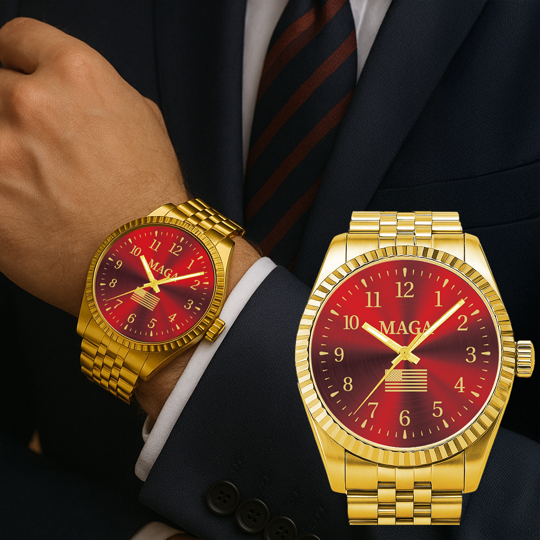 Gold & Red MAGA Watch