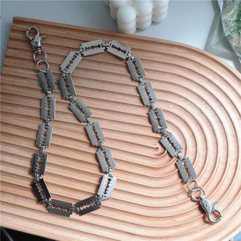 Creative handmade large blade pants chain