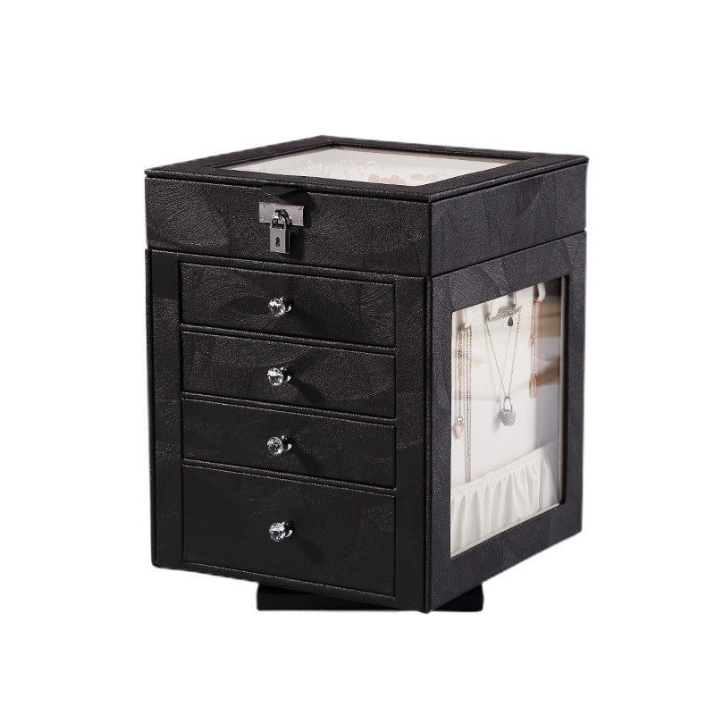Five-layer detachable transparent rotating drawer jewelry armoire