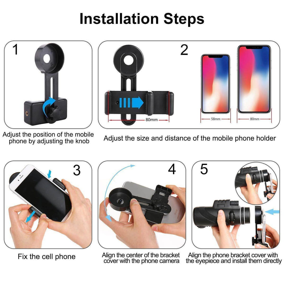 Handheld monocular telescope