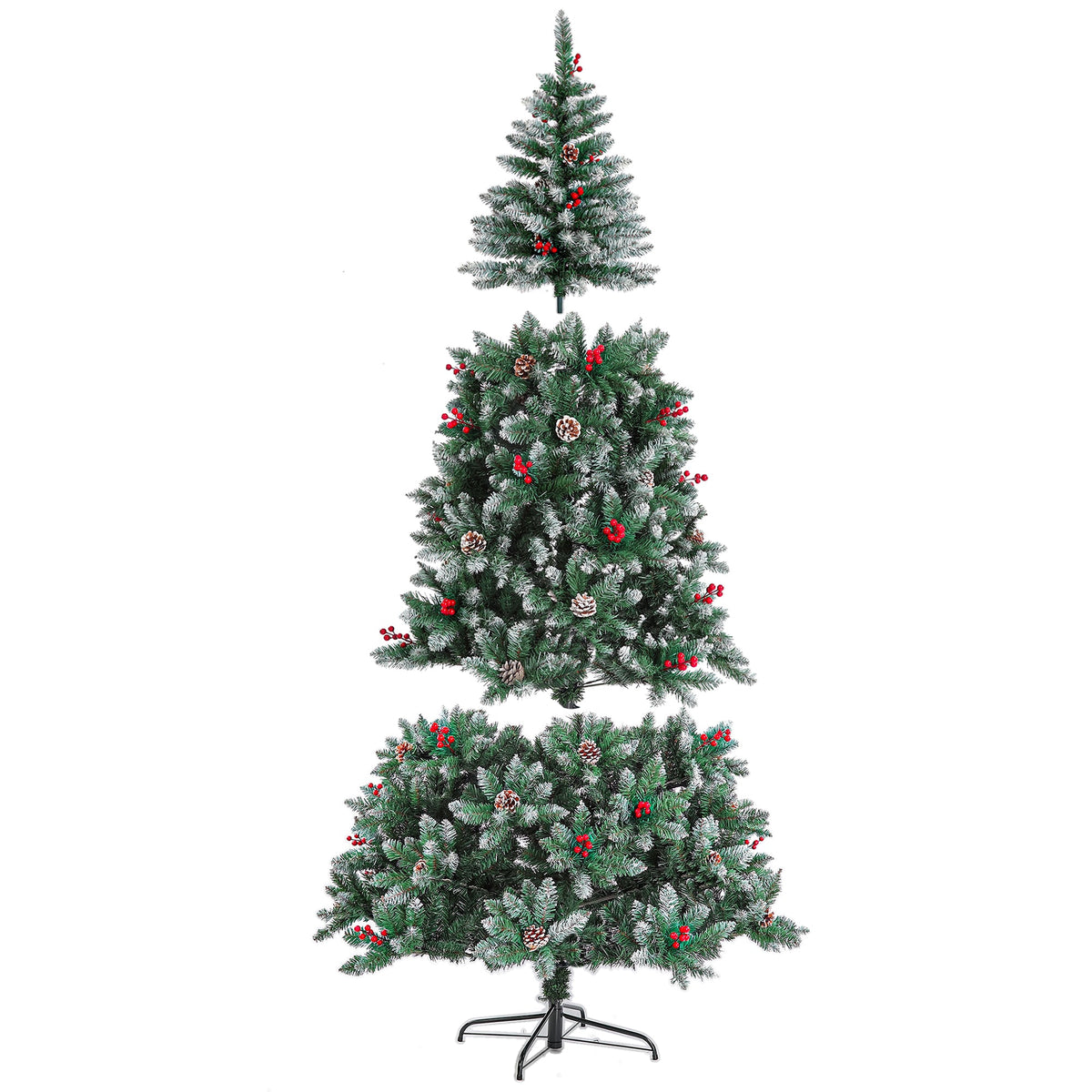 Prelit Artificial Christmas Tree with Multicolor LED Lights and Full