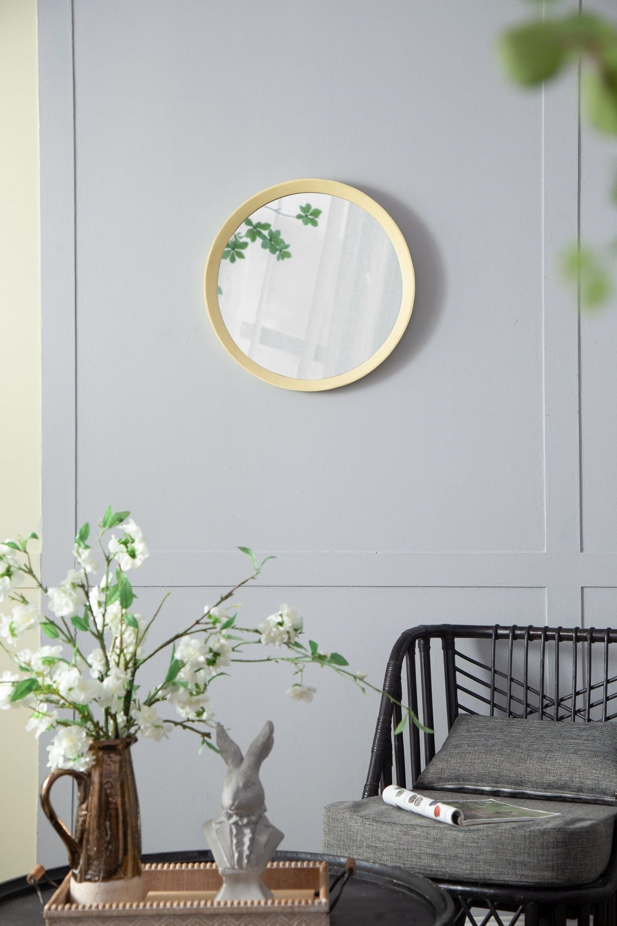 Solid Mango Wood Frame Wall Mirror, Available in 2 Colors