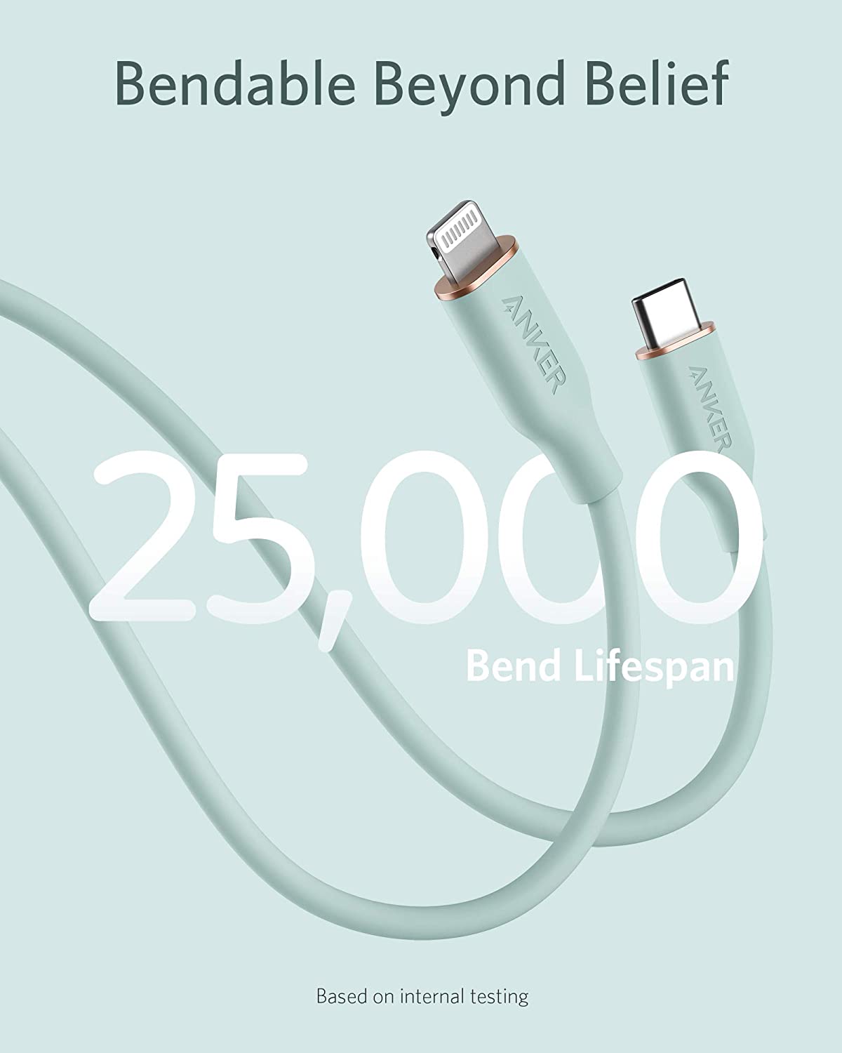 Anker <b>641</b> USB-C to Lightning Cable (Flow, 3 ft Silicone)