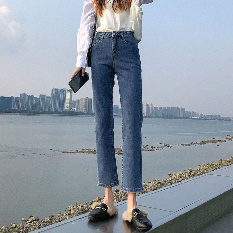 Nine Points High Waist Slimming Trousers