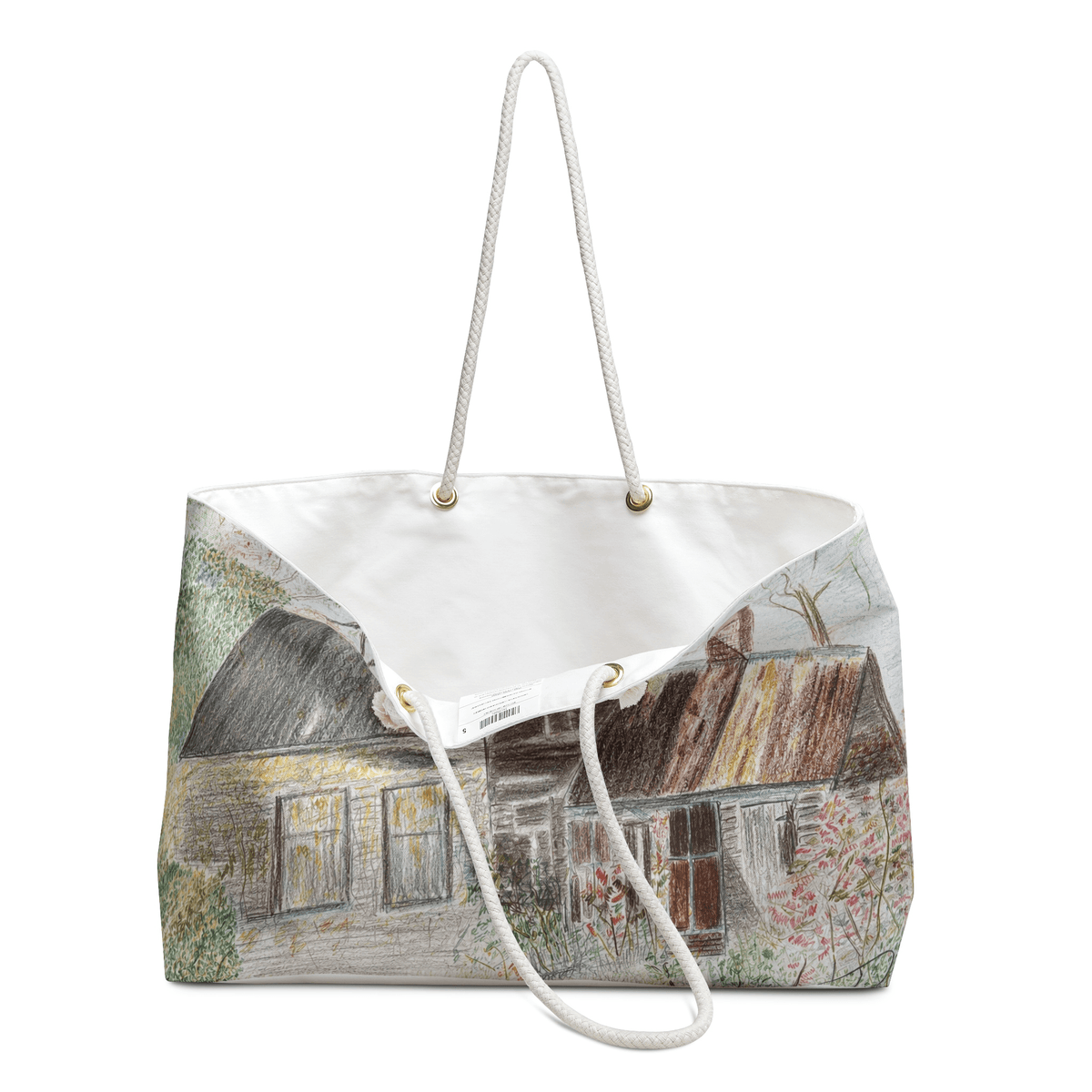 PimsArt Countryside Cottage Weekender Bag From Original Drawing