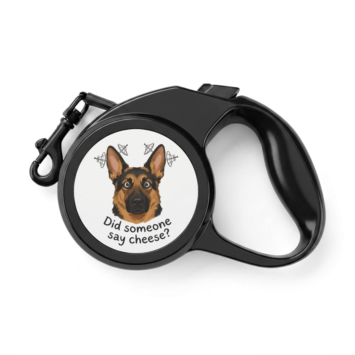 Retractable Pet Leash - "Did someone say cheese?" German Shepherd