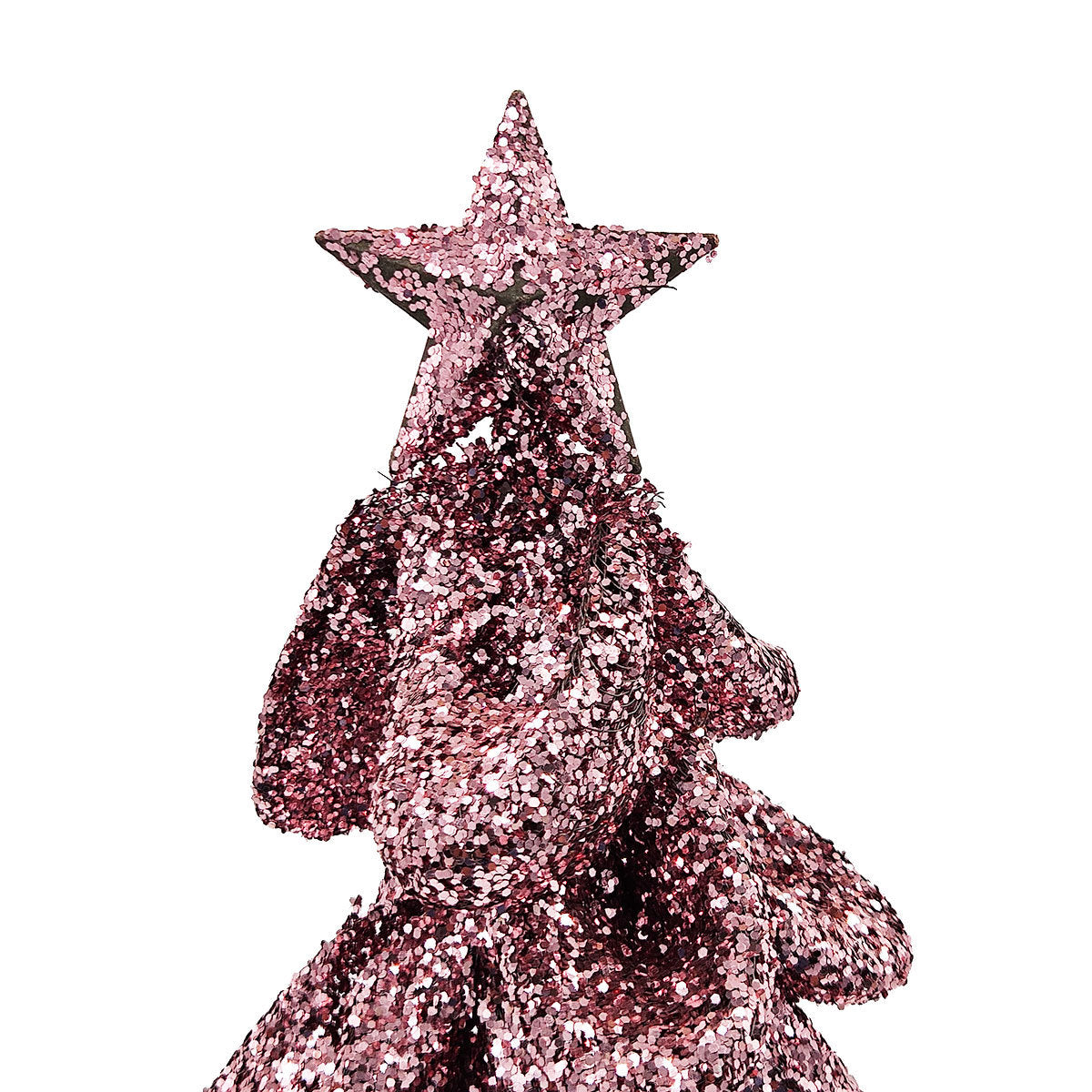 Pink Ruffled Mesh Christmas Trees, Set of Two, for Holiday Mantels and