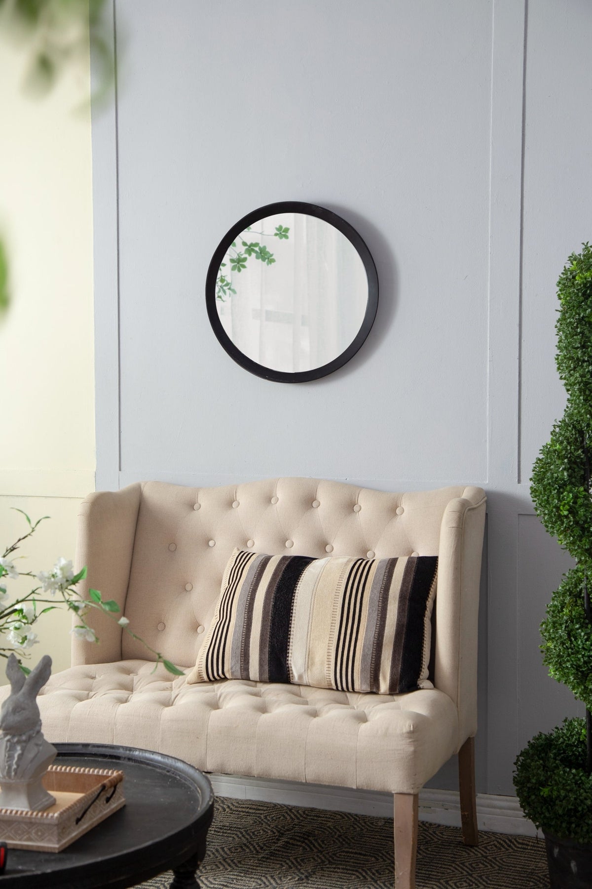 Solid Mango Wood Frame Wall Mirror, Available in 2 Colors