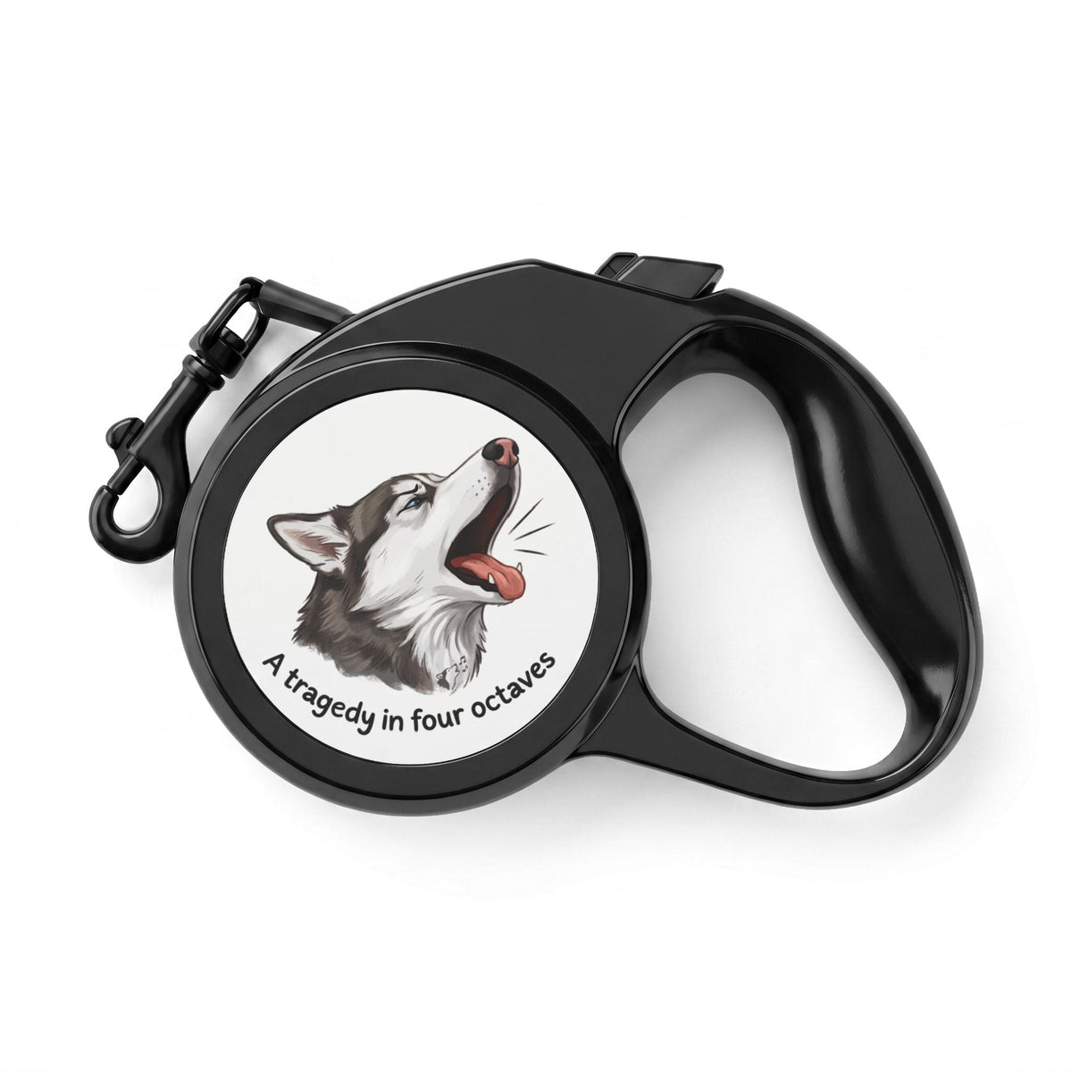 Retractable Pet Leash — Husky Singing Design (“A Tragedy in Four