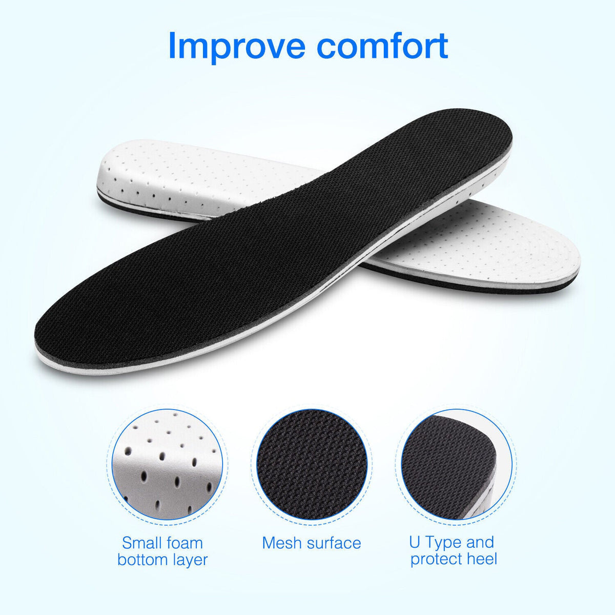 Men Women Invisible Height Increase Insoles Heel Lift Taller Shoe