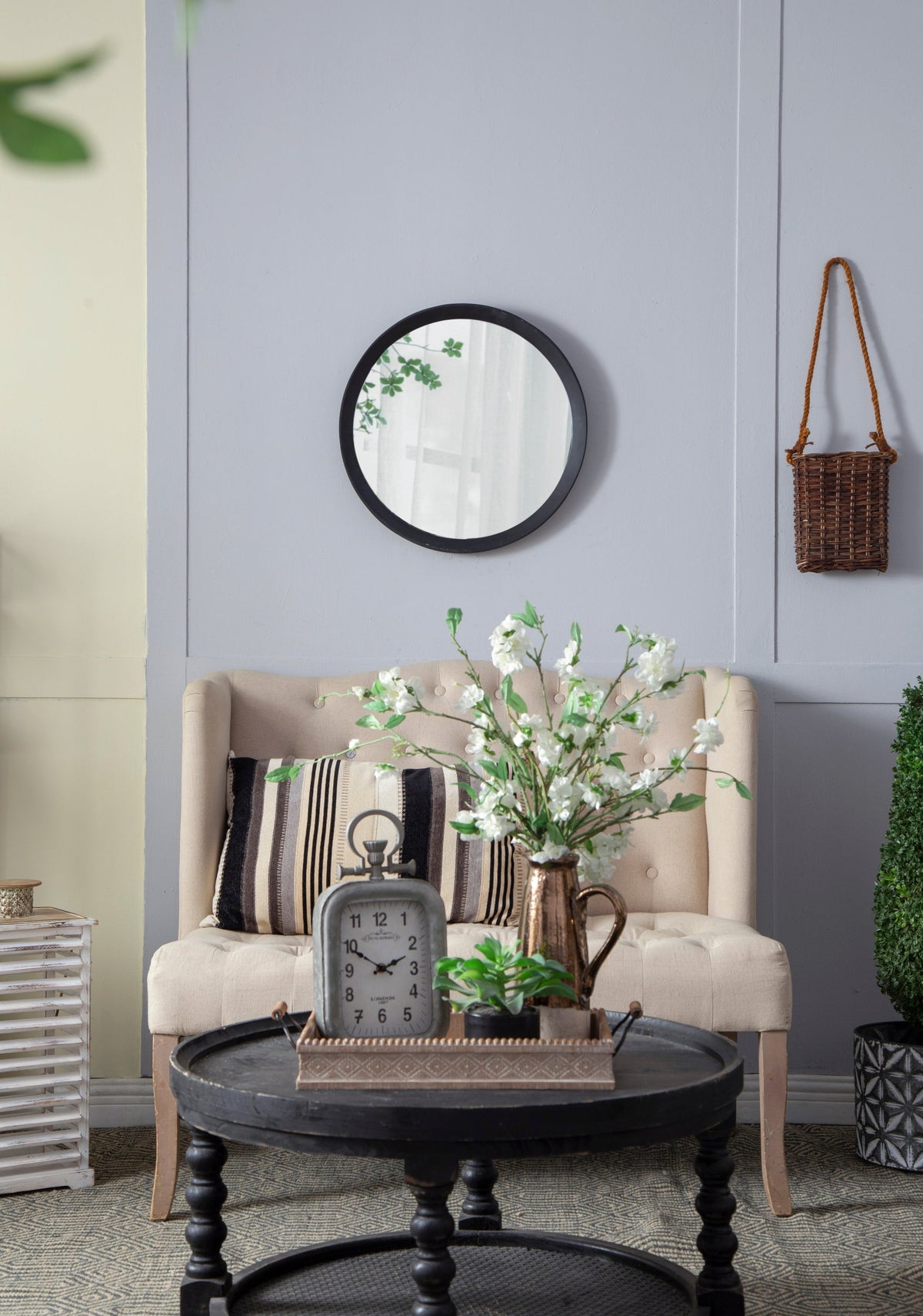 Solid Mango Wood Frame Wall Mirror, Available in 2 Colors
