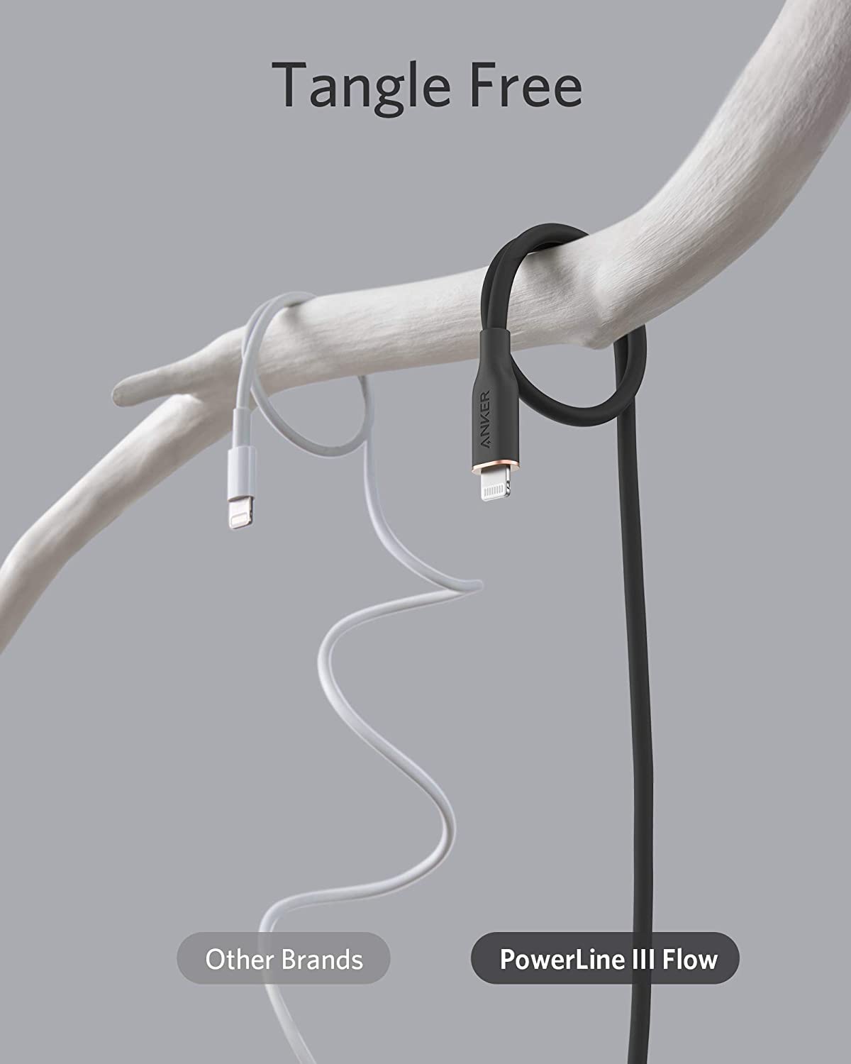 Anker <b>641</b> USB-C to Lightning Cable (Flow, 3 ft Silicone)