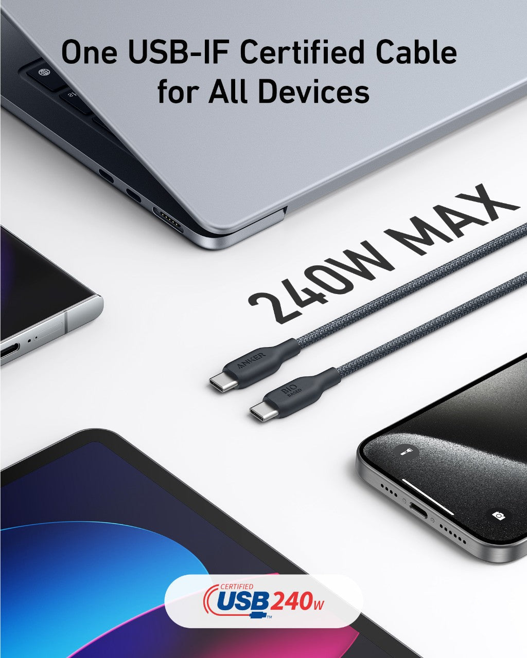 Anker <b>543</b> USB-C to USB-C Cable (Bio-Braided)