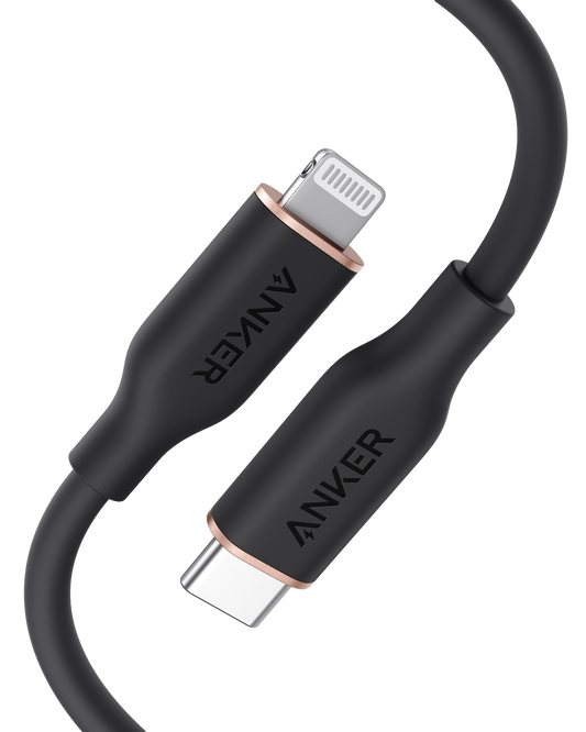 Anker <b>641</b> USB-C to Lightning Cable (Flow, 3 ft Silicone)