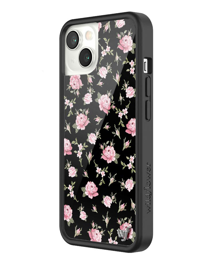 Black and Pink Floral iPhone Case