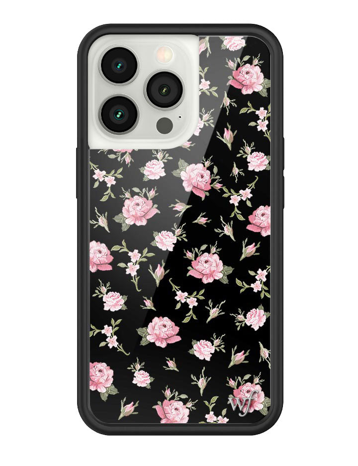 Black and Pink Floral iPhone Case