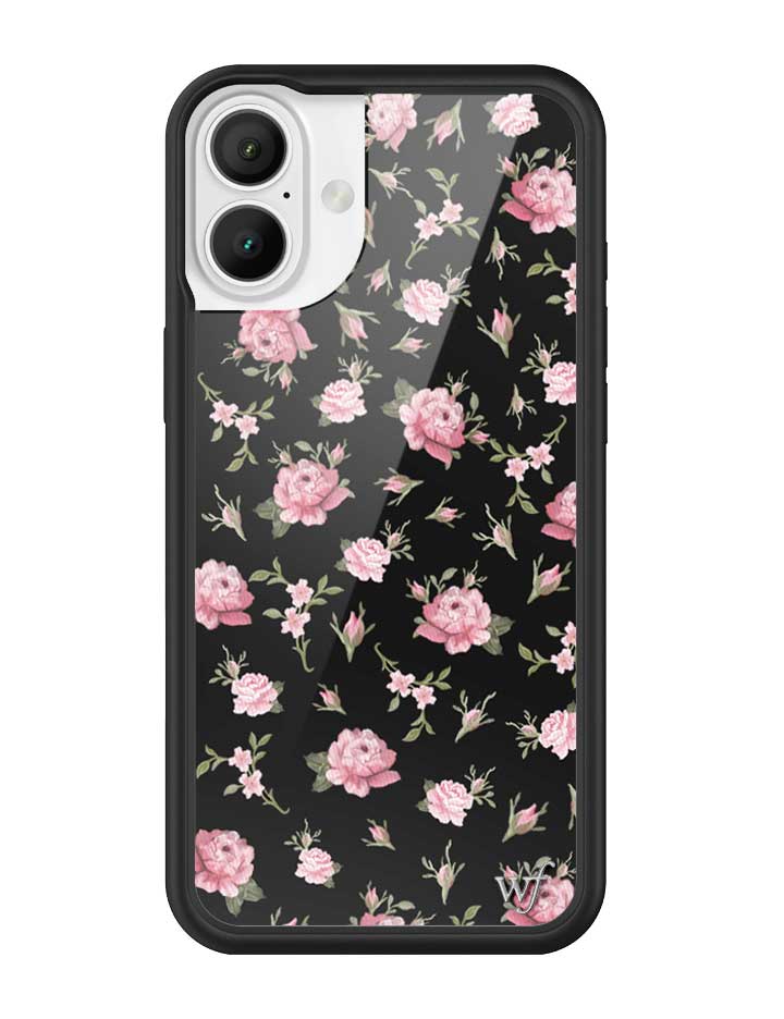 Black and Pink Floral iPhone Case