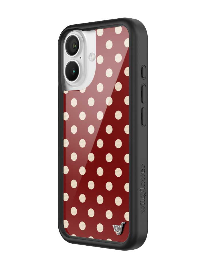 Polka Dot | Burgundy and Cream iPhone Case