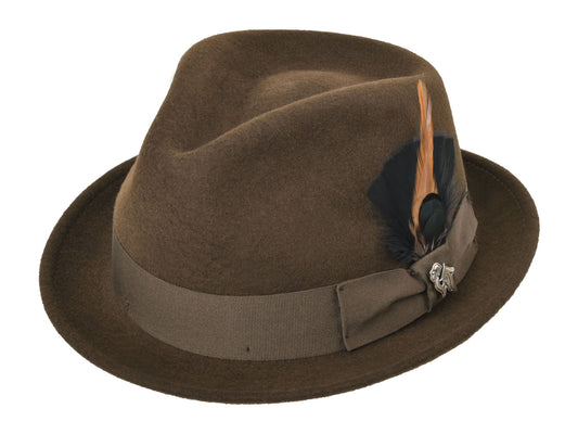 Wool Felt Fedora Hat Classic Roma Stingy
