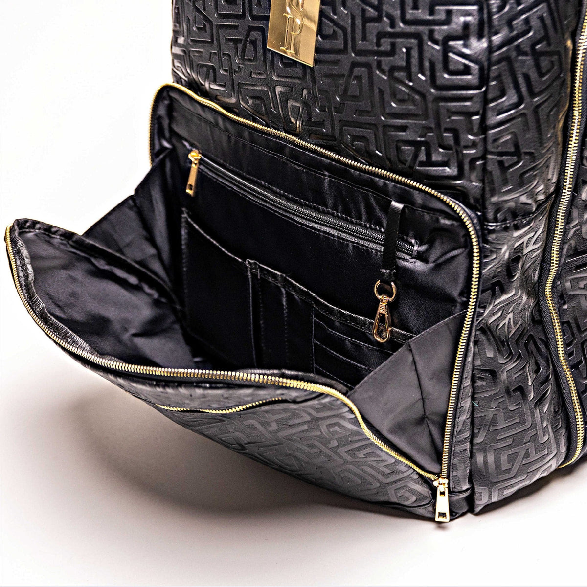 Black Monogram Leather Commuter Bag
