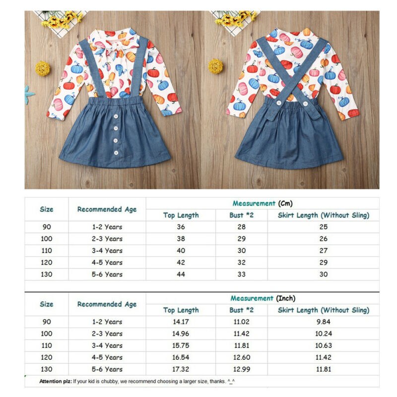 Emmababy 2PCS Halloween Dress Set Toddler Kids