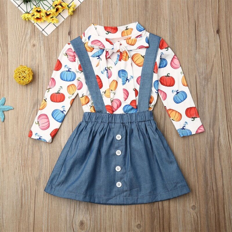 Emmababy 2PCS Halloween Dress Set Toddler Kids