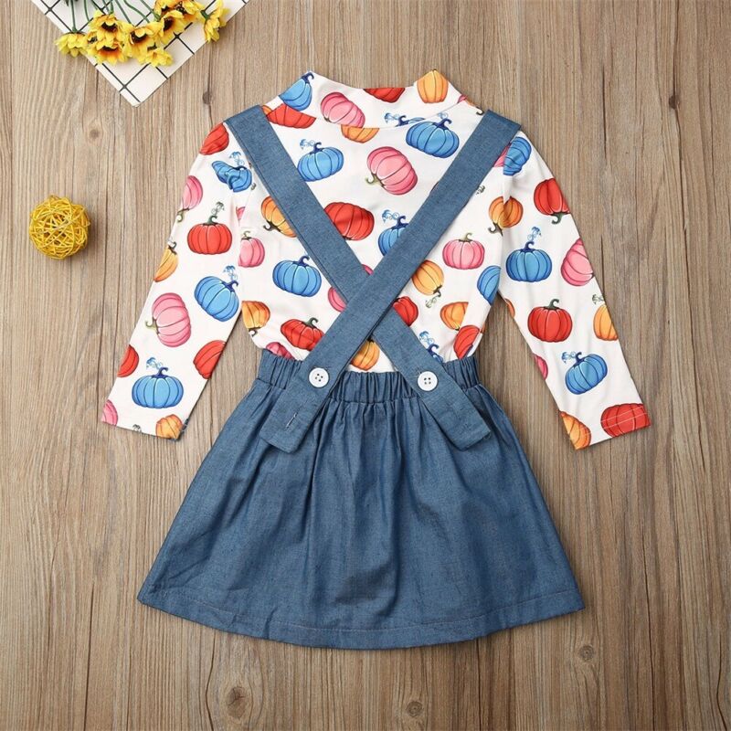 Emmababy 2PCS Halloween Dress Set Toddler Kids