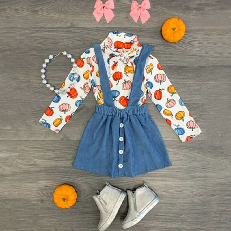 Emmababy 2PCS Halloween Dress Set Toddler Kids