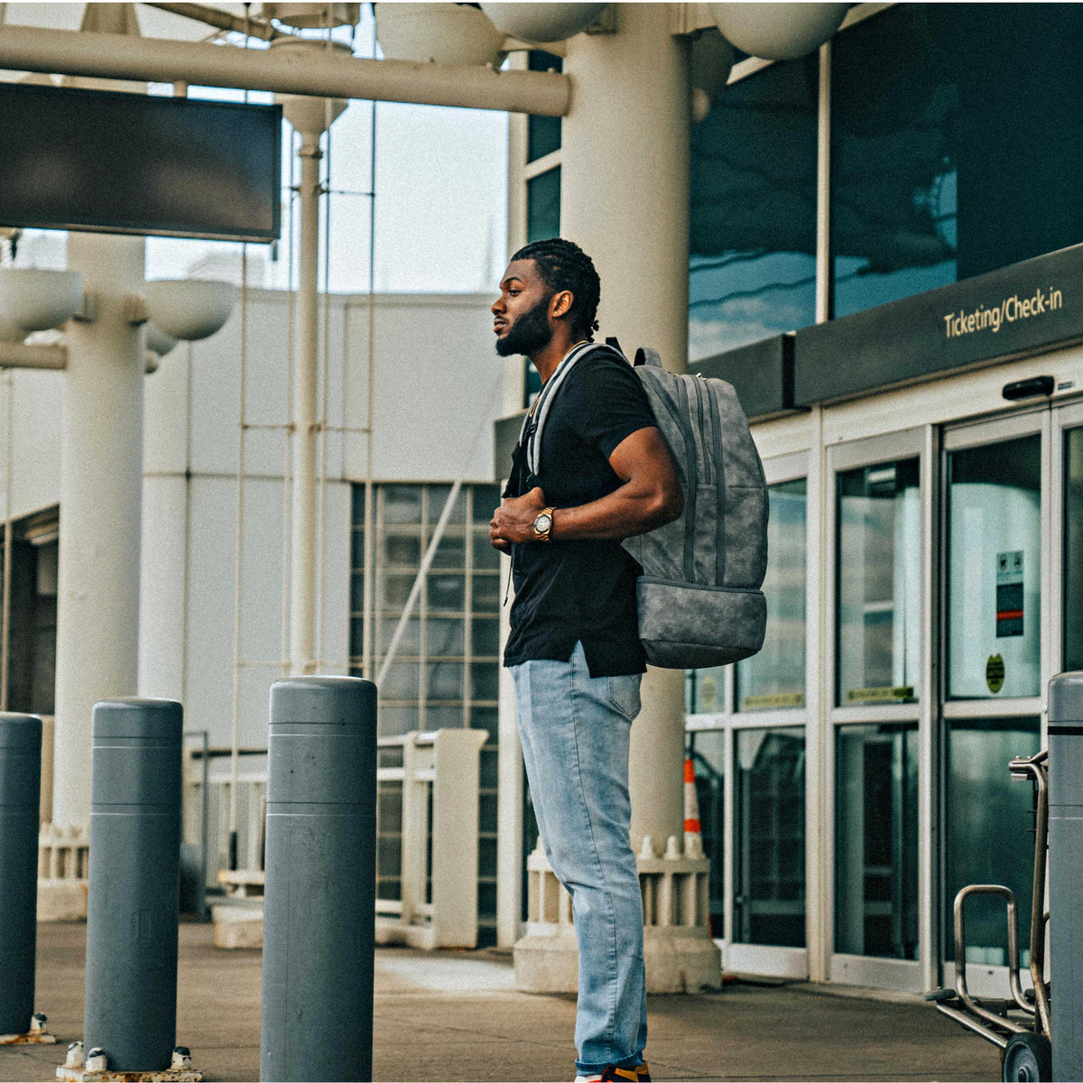 Grey Leather Carry-On Patented Backpack (Only 300 Made)