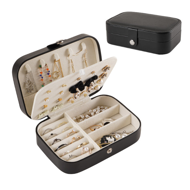 Portable travel girl multi-layer jewelry box