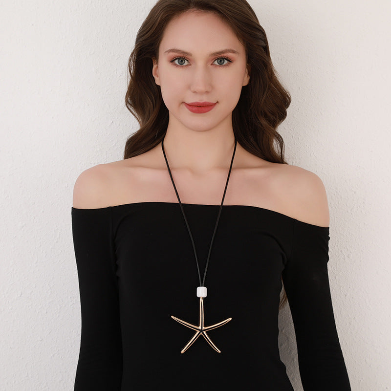 starfish necklace geometric long necklace