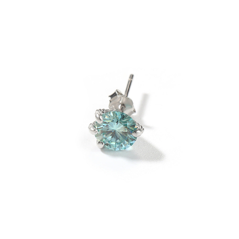 S925 silver moissanite dragon claw earrings