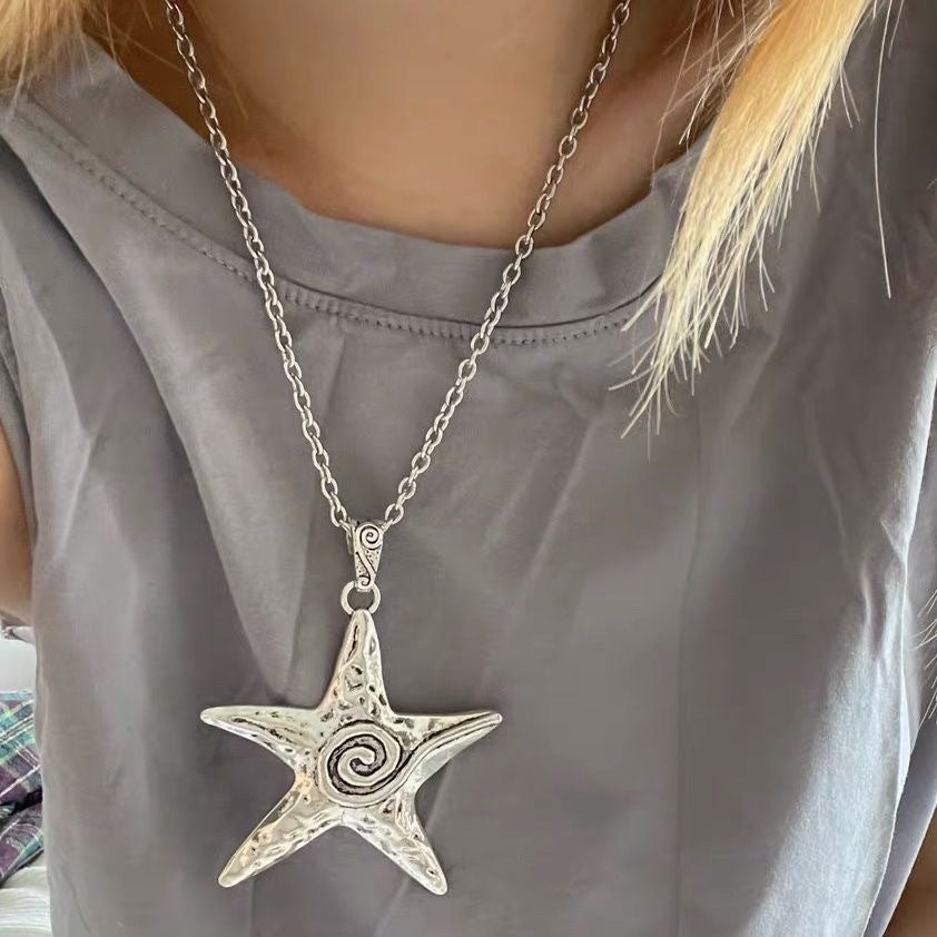 starfish spiral retro necklace