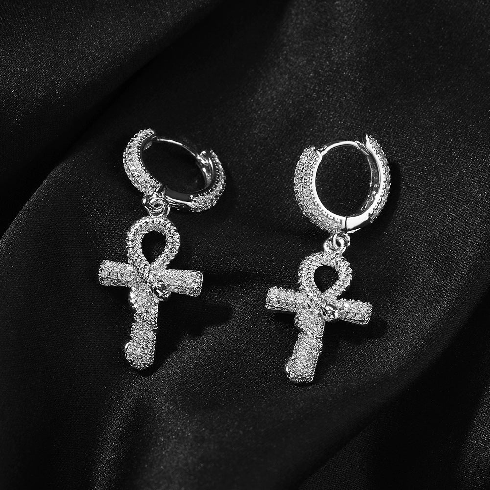 Hip-hop Anhe snake zircon earrings