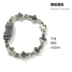 10mm cross flower star bracelet with micro-inlaid zircon