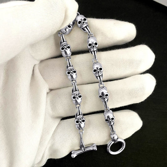 Retro and trendy skull bracelet