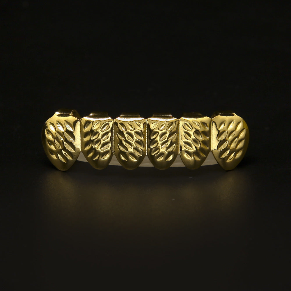 Hip-hop polished braces with gold electroplating