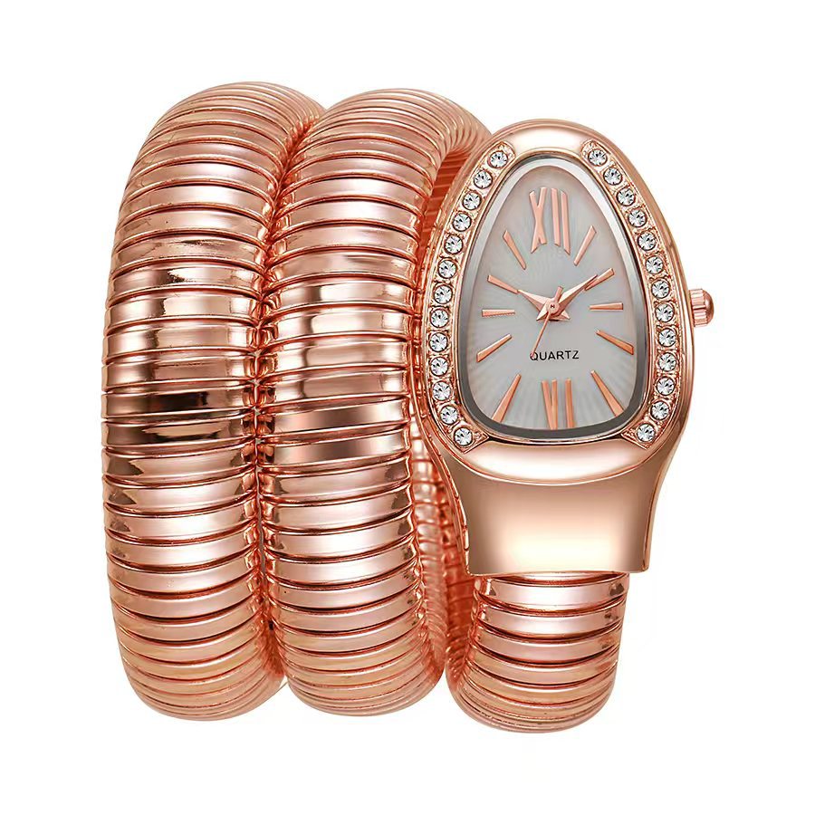 Snake-shaped watch, fashionable women's bracelet watch
