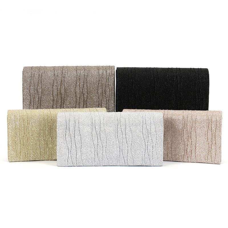 Solid color sequined cosmetics, portable storage clutch