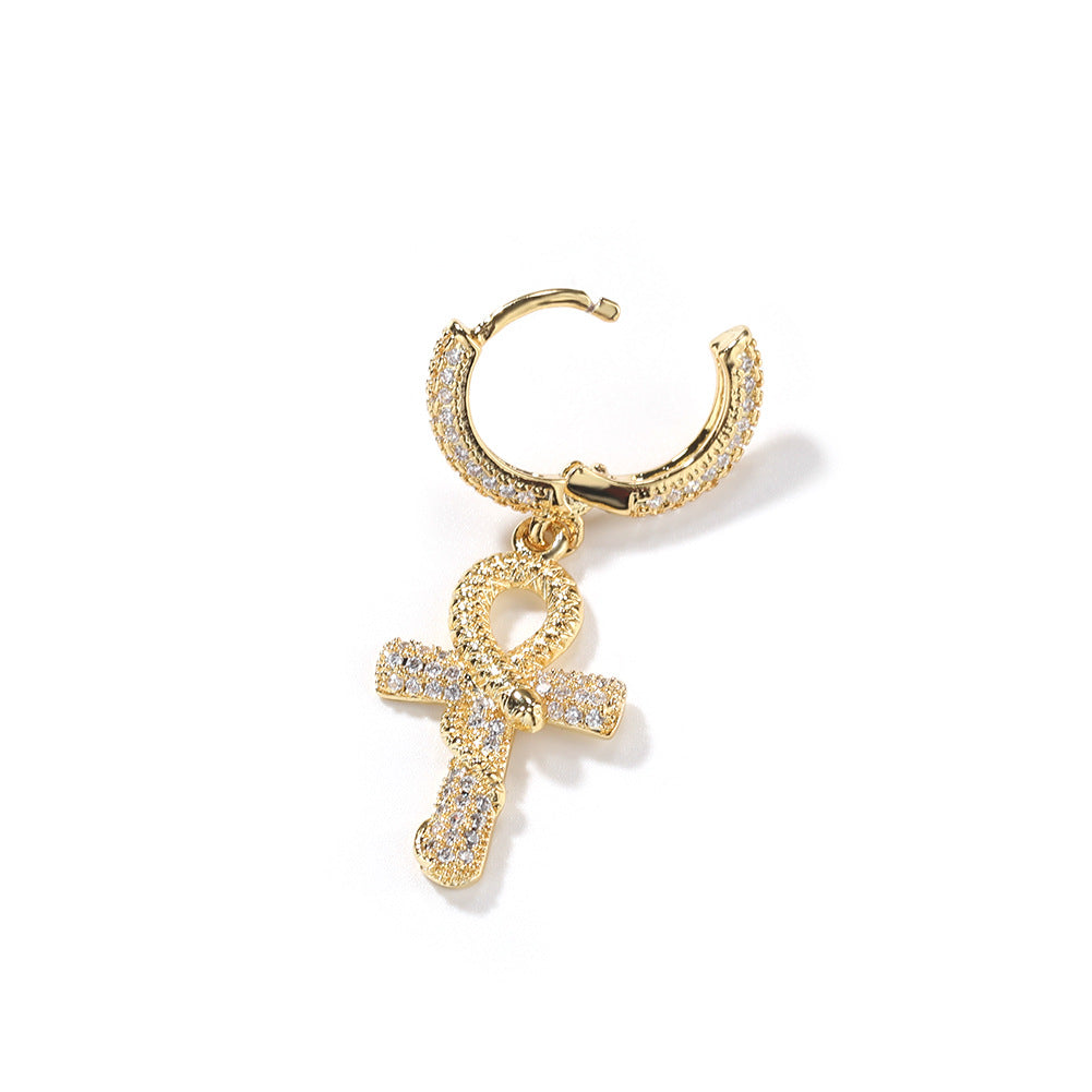 Hip-hop Anhe snake zircon earrings