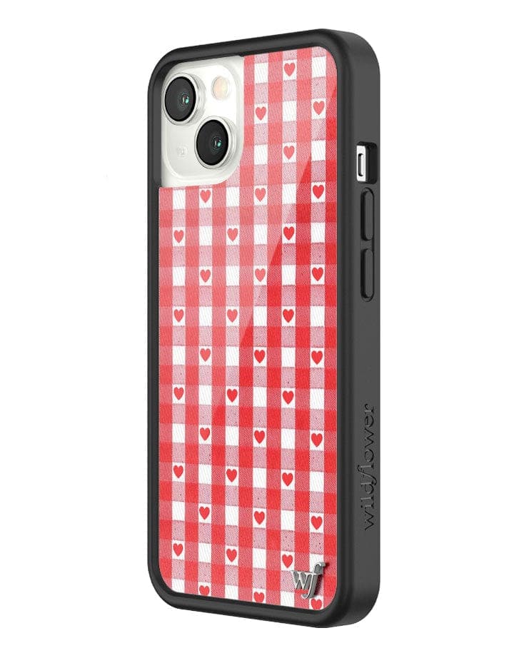 Gingham Hearts | Red iPhone Case
