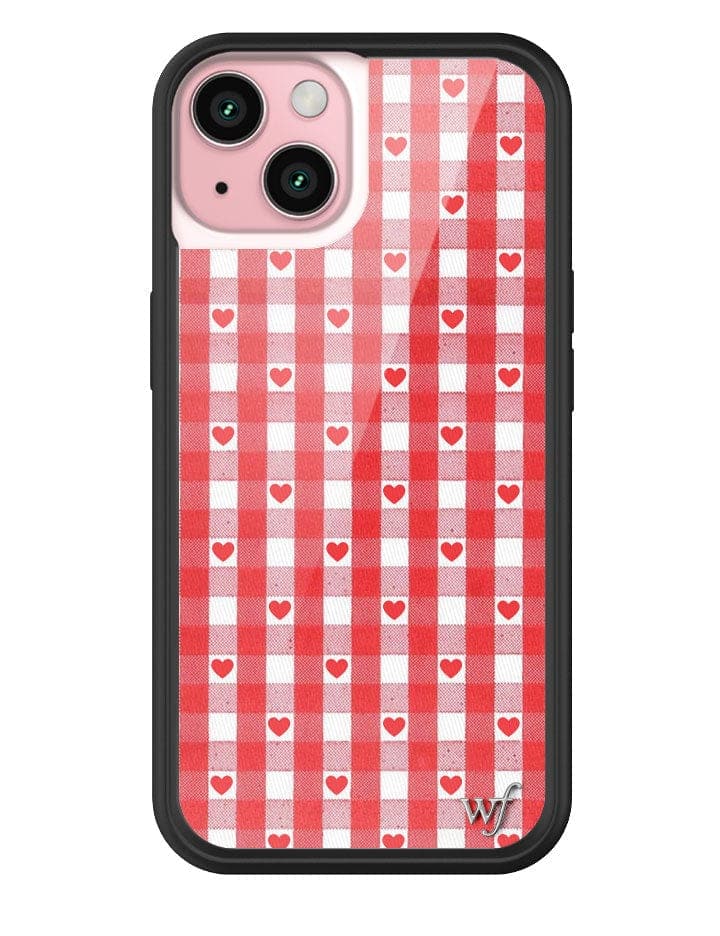 Gingham Hearts | Red iPhone Case