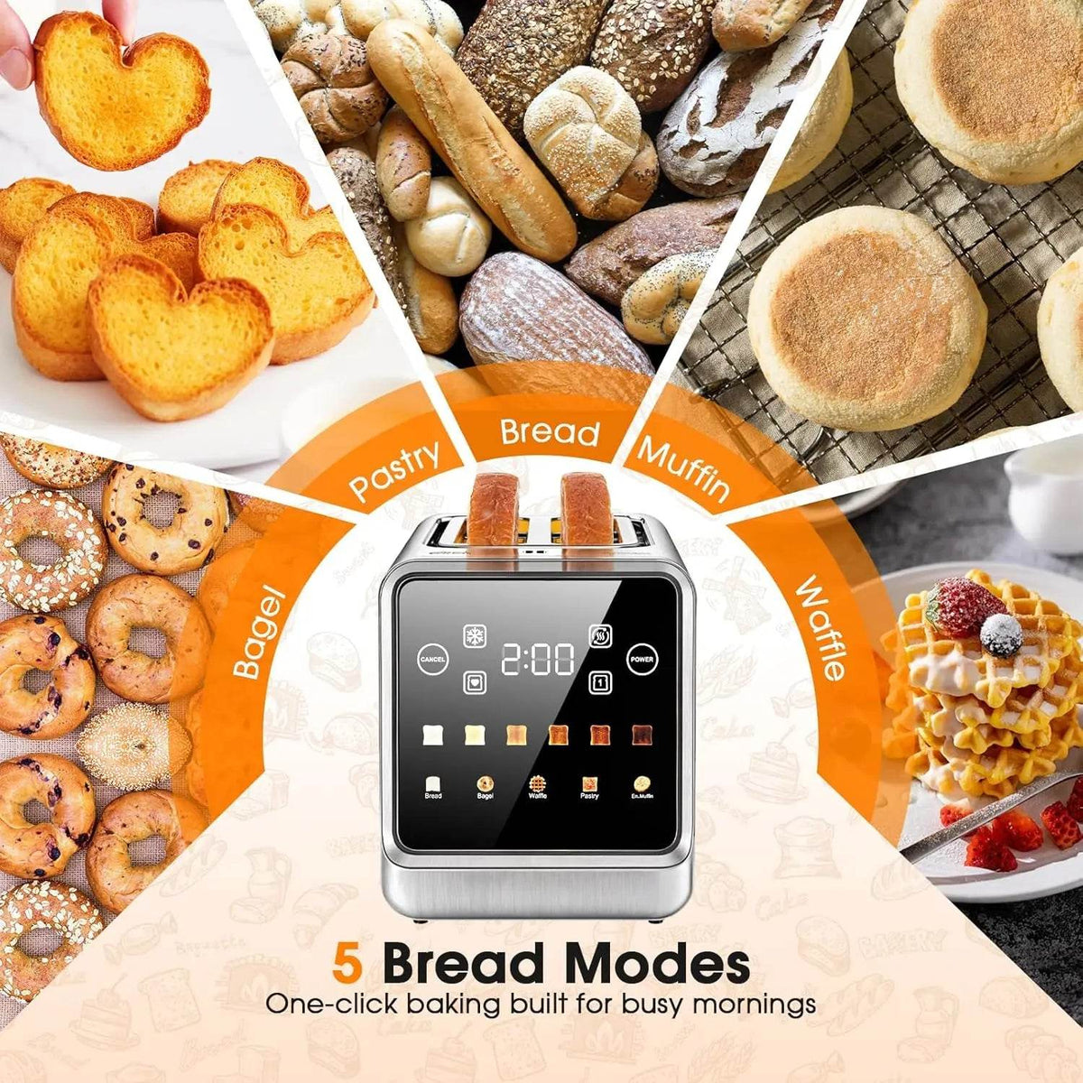 Stainless Steel Smart Digital Toaster